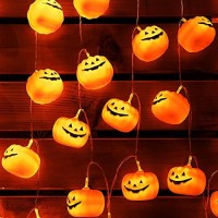 Tkygu Halloween Pumpkin Decorative String Light Festive Decoraions(30 One Pumpkin Lights) 11.81 Feet Indoor Outdoor Holiday Warm Lights Modes Steady