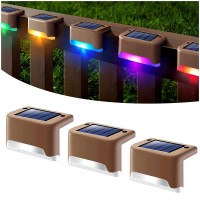 Denicmic Solar Deck Lights Outdoor, 3 Pack Solar Step Lights Waterproof Led Solar Lights For Outdoor Decks, Railing,Stairs, Step, Fence, Yard, And Patio(Color Changing)