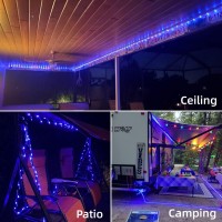 Yeguo Solar Pool Lights Outdoor Waterproof Led, 2 Pack Each 33Ft 100 Led Rope Lights Blue, Clear Pvc Tube String Lights