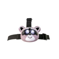 Mistic Cool Raccoon Led Headlamp, Fun Head Flashlight With Elastic Headband Just For Kids With Cute Raccoon Design