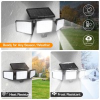 Everbrite Solar Lights Outdoor, Motion Sensor Security Lights, Ip65 Waterproof Adjustable Bright Flood Lights For Garden Yard Garage Patio Pathway, Pack Of 2