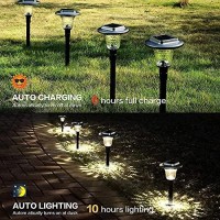 Umickoo Solar Outdoor Lights Garden, Color Changing Solar Lights Colorful Bright Glass Pathway Lights,Waterproof Solar Powered Landscape Path Lights For Lawn Walkway Yard Decorative