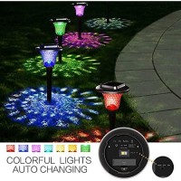 Umickoo Solar Outdoor Lights Garden, Color Changing Solar Lights Colorful Bright Glass Pathway Lights,Waterproof Solar Powered Landscape Path Lights For Lawn Walkway Yard Decorative