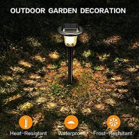 Umickoo Solar Outdoor Lights Garden, Color Changing Solar Lights Colorful Bright Glass Pathway Lights,Waterproof Solar Powered Landscape Path Lights For Lawn Walkway Yard Decorative