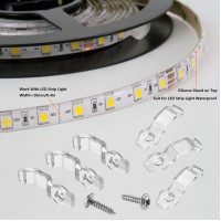 Mmsd 100 Pack Led Strip Light Mounting Brackets Strip Light Holder With 102 Screws Suit For 10Mm Wide Waterproof Strip Light