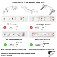 Mmsd 100 Pack Led Strip Light Mounting Brackets Led Strip Light Holder Led Tape Hook Rigid Clips With 202 Screws Suit For 12Mm W