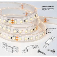 Mmsd 100 Pack Led Strip Light Mounting Brackets Strip Light Clamp With 202 Screws Suit For 10Mm Wide Ip6768 Waterproof Strip Li