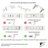 Mmsd 100 Pack Led Strip Light Mounting Brackets For Outdoor Rgbic Led Strip Light Clips With 202 Screws Suit For 1314Mm Wide Ip