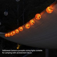 Halloween Pumpkin Lantern String Lights 10 Pack Orange Lantern String Lights Plug In Mini Jack O Lantern Pumpkins Decor Connec