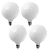 Lxcom Lighting G95/G30 Led Globe Light Bulbs 9W Led Bulb 80W Equivalent Cool White 6500K Round Vanity Light Bulb E26/E27 Base Glass Light Bulbs For Home Bathroom Vanity Mirror Light, 4 Pack