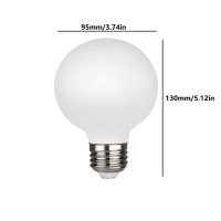 Lxcom Lighting G95/G30 Led Globe Light Bulbs 9W Led Bulb 80W Equivalent Cool White 6500K Round Vanity Light Bulb E26/E27 Base Glass Light Bulbs For Home Bathroom Vanity Mirror Light, 4 Pack