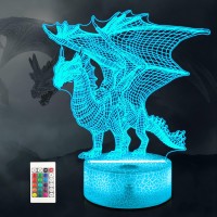 Ammonite Dragon Lamp For Kids 3D Dragon Night Light Toy16 Colors With Remote Control Kids Room Decor As A Christmas Birthday G