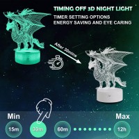 Ammonite Dragon Lamp For Kids 3D Dragon Night Light Toy16 Colors With Remote Control Kids Room Decor As A Christmas Birthday G