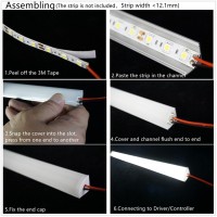 Thmoother 20Pack 33Ft 1Meter V Shape Led Strip Aluminum Channel Diffuser System Extruded Alu Track Milky Cover With Corner Co