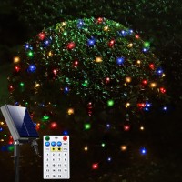 Solar Net Christmas Lights Colorful 192 Led Net Lights Outdoor Mesh Lights Waterproof 8 Modes Solar Powered String Lights For