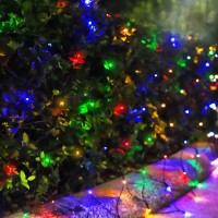 Solar Net Christmas Lights Colorful 192 Led Net Lights Outdoor Mesh Lights Waterproof 8 Modes Solar Powered String Lights For