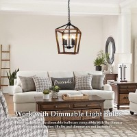 Farmhouse Chandelier Light Fixture For Kitchen Dining Room 4Light Rustic Pendant Hanging Ceiling Light Height Adjustable In Oa