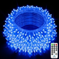 Jxledayy 403Ft 1000 Led Christmas Lights Outdoor Decorations, Super Long Xmas Fairy Light Waterproof, 8 Modes & Timer Fairy String Lights For Outside House Yard Tree Wedding Holiday Party Decor-Blue