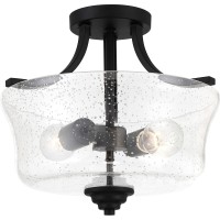 Minka Lavery 4922-66A Shyloh Flush Mount, 2-Light 120 Total Watts, Coal