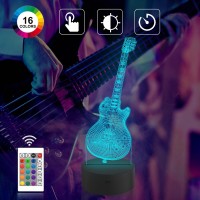 Attivolife Guitar Lamp Gift, Electric Guitar 3D Night Light With Remote Control + Timer 16 Color Changing Desk Lamp Kids Room Decor Plug In Best Cool Xmas Birthday For Musical Lover Boy Girl Men