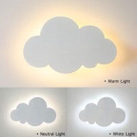 Guanshan Cloud Led Children'S Bedroom Wall Lamp Bedside Night Light Decorative Wall Lighting Background Wall Light For Bedroom, Living Room, Stairs, 18 W, 3 Lighting