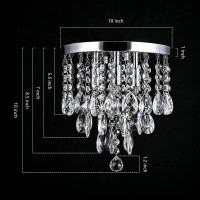 Nsrce 3-Light Modern Small Chandelier G9 Base, Mini Crystal Flush Mount Ceiling Light Fixture Silver Finish, Ideal For Bedroom, Kitchen, Closet, Bathroom, Hallway (Chrome)