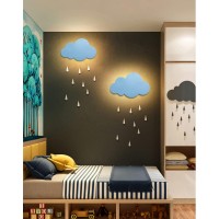 Macaron Cloud Led Children'S Room Wall Lamp Night Light Wall Lighting Decorative Background Wall Lamp Bedroom, Living Room, Staircase, 18W, Three Lighting