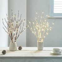 Birchlitland Lighted Birch Branches With Timer Battery Operated 18In 70L Warm White Led Fairy Lights Artificial Decorative Bran