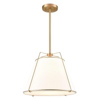 Light Society Ls-C554-Ab Lise Chandelier, Antique Brass/White