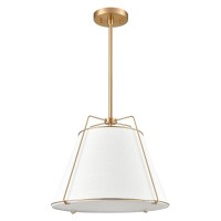 Light Society Ls-C554-Ab Lise Chandelier, Antique Brass/White