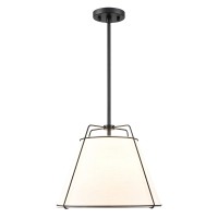 Light Society Ls-C554-Blk Lise Chandelier, Black/White