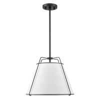 Light Society Ls-C554-Blk Lise Chandelier, Black/White