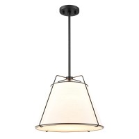 Light Society Ls-C554-Blk Lise Chandelier, Black/White