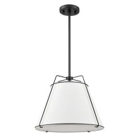 Light Society Ls-C554-Blk Lise Chandelier, Black/White