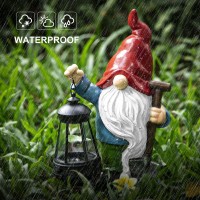 Taupos Garden Statue Gnome Deco, Garden Statues Sculptures, Outdoor Decorations For Patio,With Solar Powered Led Light