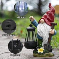 Taupos Garden Statue Gnome Deco, Garden Statues Sculptures, Outdoor Decorations For Patio,With Solar Powered Led Light