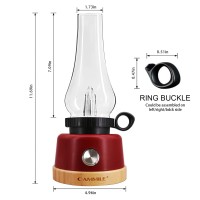 Cammile Rechargeable Bedside Table Lamp Portable Lantern With 3 Light Modes And 5000Mah Battery, Dimmable Night Lights For Bedroom, Living Room, Office, Outdoor Camping, Red