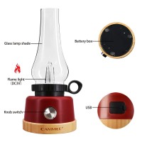 Cammile Rechargeable Bedside Table Lamp Portable Lantern With 3 Light Modes And 5000Mah Battery, Dimmable Night Lights For Bedroom, Living Room, Office, Outdoor Camping, Red