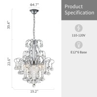 Wuzups Crystal Chandelier 5Light Pendant Ceiling Light Modern Lighting Fixture For Bedroom Hallway Bar Kitchen Bathroom H 226