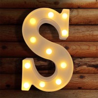 Viti Led Letter Lights Light Up Letters Sign For Night Light, Alphabet Marquee Letters For Wall Decor, Light Up Letters Wedding/Birthday Party Battery Powered Christmas Decoration Letter Lights (S)