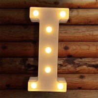 Viti Led Letter Lights Light Up Letters Sign For Night Light, Alphabet Marquee Letters For Wall Decor, Light Up Letters Wedding/Birthday Party Battery Powered Christmas Decoration Letter Lights (I)