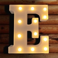 Viti Led Letter Lights Light Up Letters Sign For Night Light, Alphabet Marquee Letters For Wall Decor, Light Up Letters Wedding/Birthday Party Battery Powered Christmas Decoration Letter Lights (E)