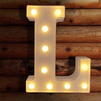 Viti Led Letter Lights Light Up Letters Sign For Night Light, Alphabet Marquee Letters For Wall Decor, Light Up Letters Wedding/Birthday Party Battery Powered Christmas Decoration Letter Lights (L)