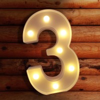 Viti Light Up Numbers, Led Light Up Number Sign Night Light For Wall Decor, Light Up Letters Wedding/Birthday Party Battery Powered Christmas Decoration Numbers Lights (3)