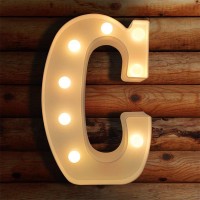 Viti Led Letter Lights Light Up Letters Sign For Night Light, Alphabet Marquee Letters For Wall Decor, Light Up Letters Wedding/Birthday Party Battery Powered Christmas Decoration Letter Lights (C)