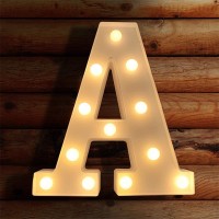 Viti Led Letter Lights Light Up Letters Sign For Night Light, Alphabet Marquee Letters For Wall Decor, Light Up Letters Wedding/Birthday Party Battery Powered Christmas Decoration Letter Lights (A)