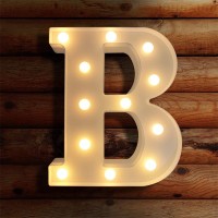 Viti Led Letter Lights Light Up Letters Sign For Night Light, Alphabet Marquee Letters For Wall Decor, Light Up Letters Wedding/Birthday Party Battery Powered Christmas Decoration Letter Lights (B)