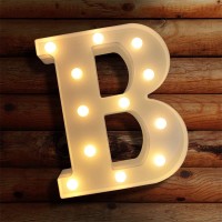 Viti Led Letter Lights Light Up Letters Sign For Night Light, Alphabet Marquee Letters For Wall Decor, Light Up Letters Wedding/Birthday Party Battery Powered Christmas Decoration Letter Lights (B)