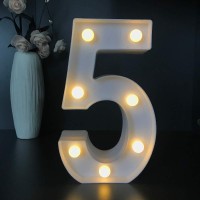 Viti Light Up Numbers, Led Light Up Number Sign Night Light For Wall Decor, Light Up Letters Wedding/Birthday Party Battery Powered Christmas Decoration Numbers Lights (5)