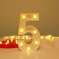 Viti Light Up Numbers, Led Light Up Number Sign Night Light For Wall Decor, Light Up Letters Wedding/Birthday Party Battery Powered Christmas Decoration Numbers Lights (5)